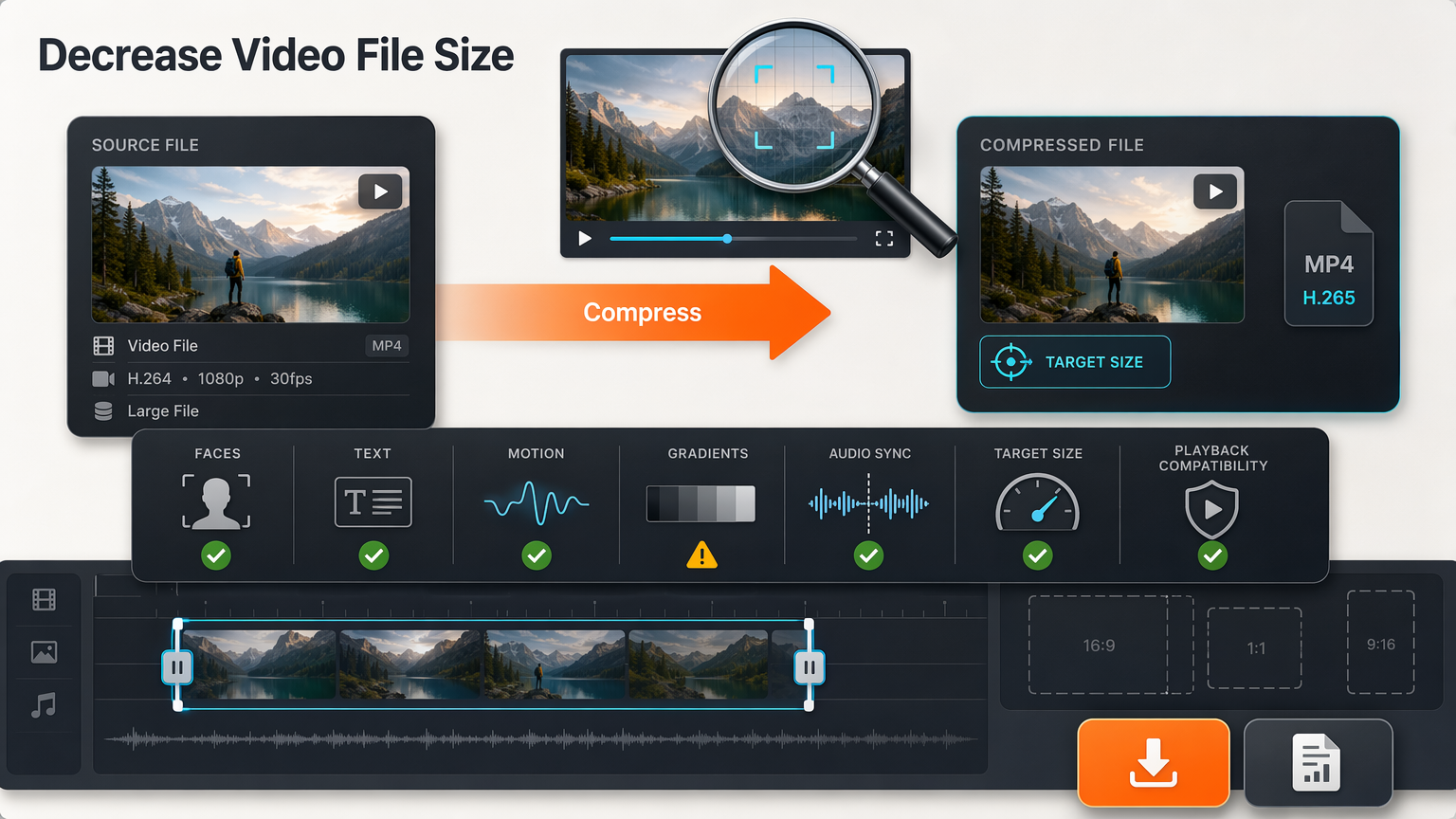 Decrease Video File Size quality checklist