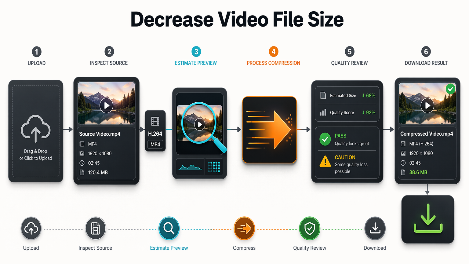 Decrease Video File Size workflow map